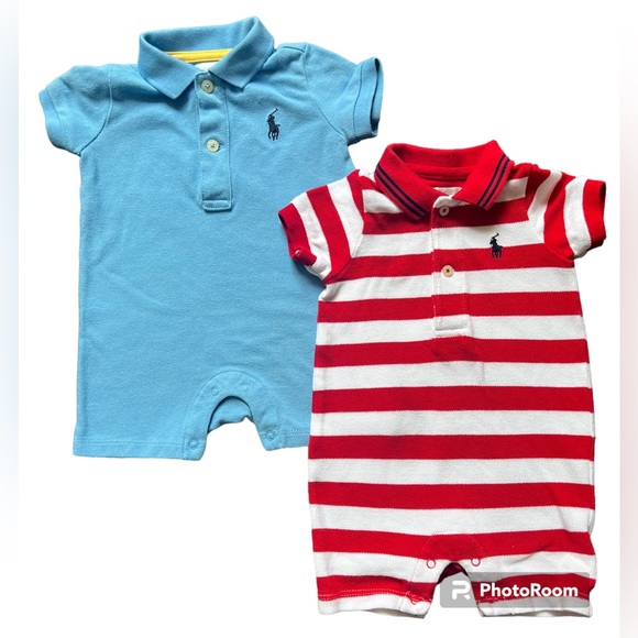 Ralph Lauren One Pieces Ralph Lauren Baby Boys Shortalls Set Of 2